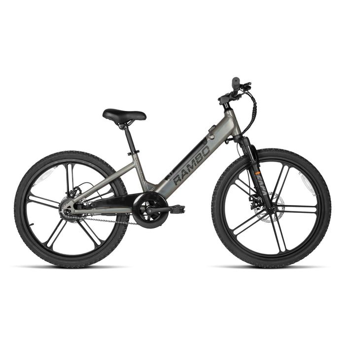 Rambo Chameleon 24" Kids' Electric Bike with 250W Hub-Drive Motor, Max Speed 16 MPH