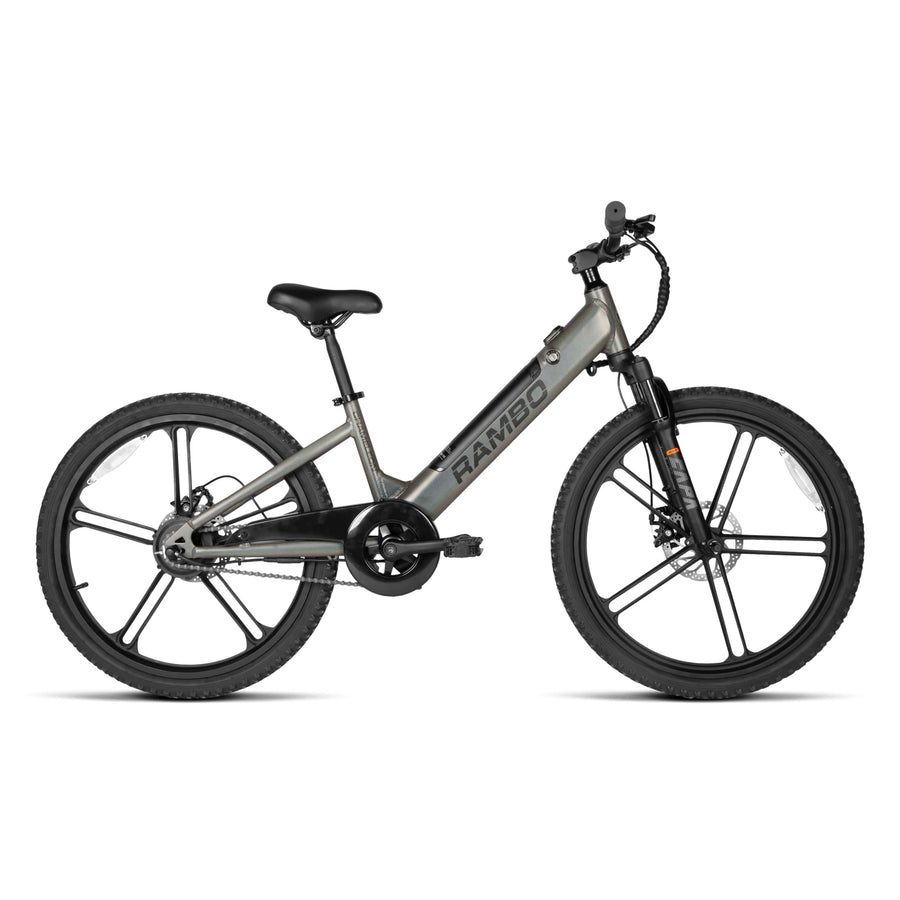 Rambo Chameleon 24" Kids' Electric Bike with 250W Hub-Drive Motor, Max Speed 16 MPH