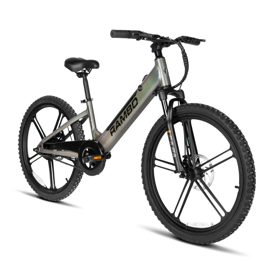 Rambo Chameleon 24" Kids' Electric Bike with 250W Hub-Drive Motor, Max Speed 16 MPH