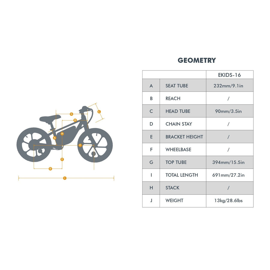Eunorau EKIDS-16 Electric Bike, Max Speed 12.5 MPH