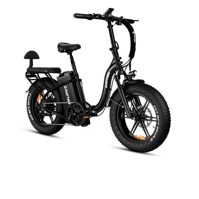 Rattan LF Ultra Folding Fat Tire Electric Bike — 1000W Motor, Full Suspension, 40.5Ah Battery, 2-Seater Step-Through