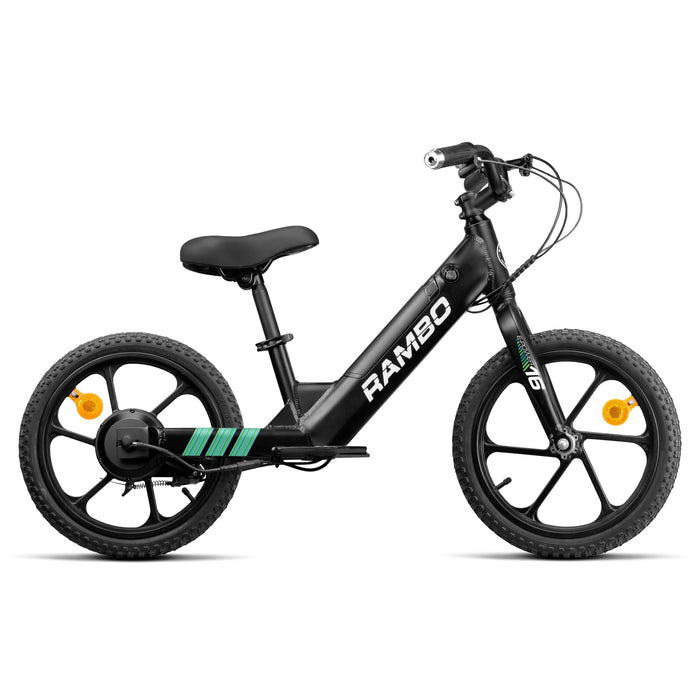 Rambo 16" Lil' Whip 3.0 Kids' Electric Bike in Matte Black, 250W Motor, Max Speed 14 MPH