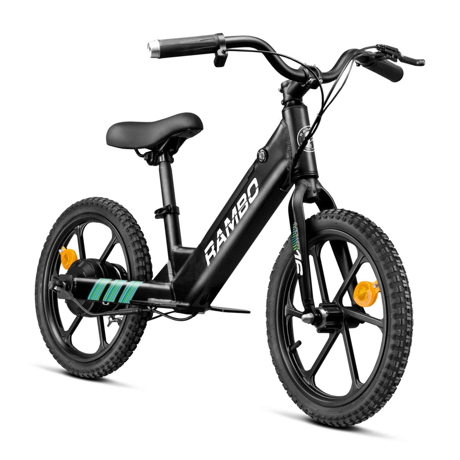 Rambo 16" Lil' Whip 3.0 Kids' Electric Bike in Matte Black, 250W Motor, Max Speed 14 MPH