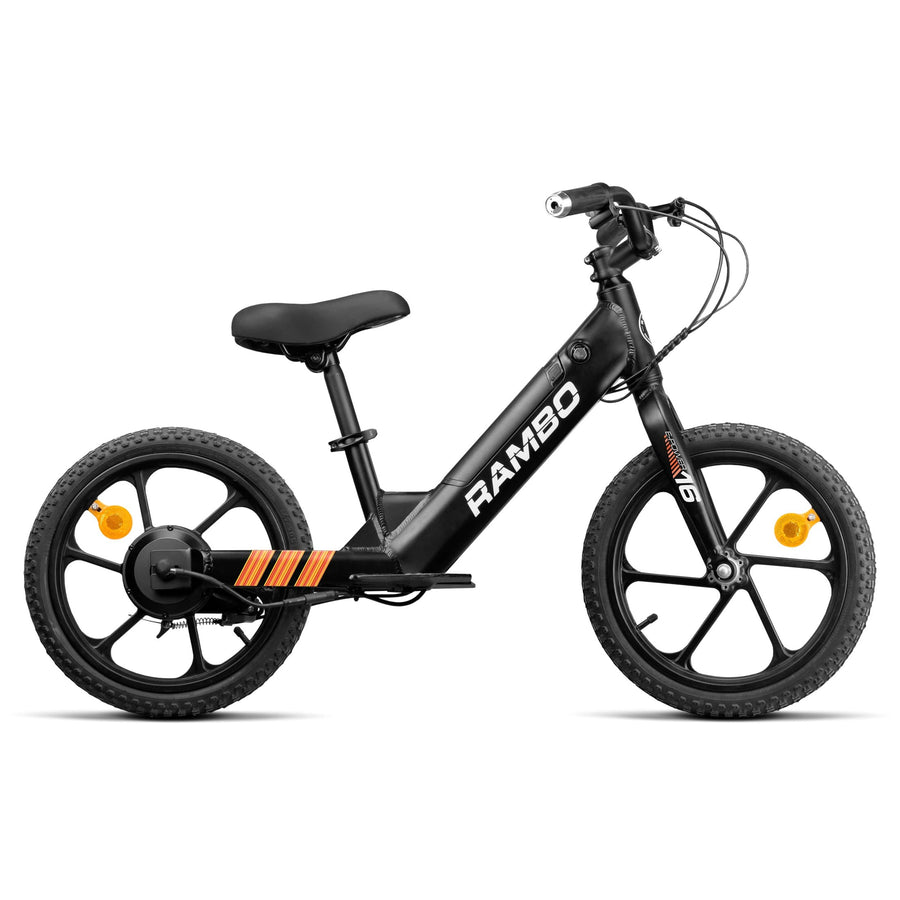 Rambo 16" Lil' Whip 3.0 Kids' Electric Bike in Matte Black, 250W Motor, Max Speed 14 MPH
