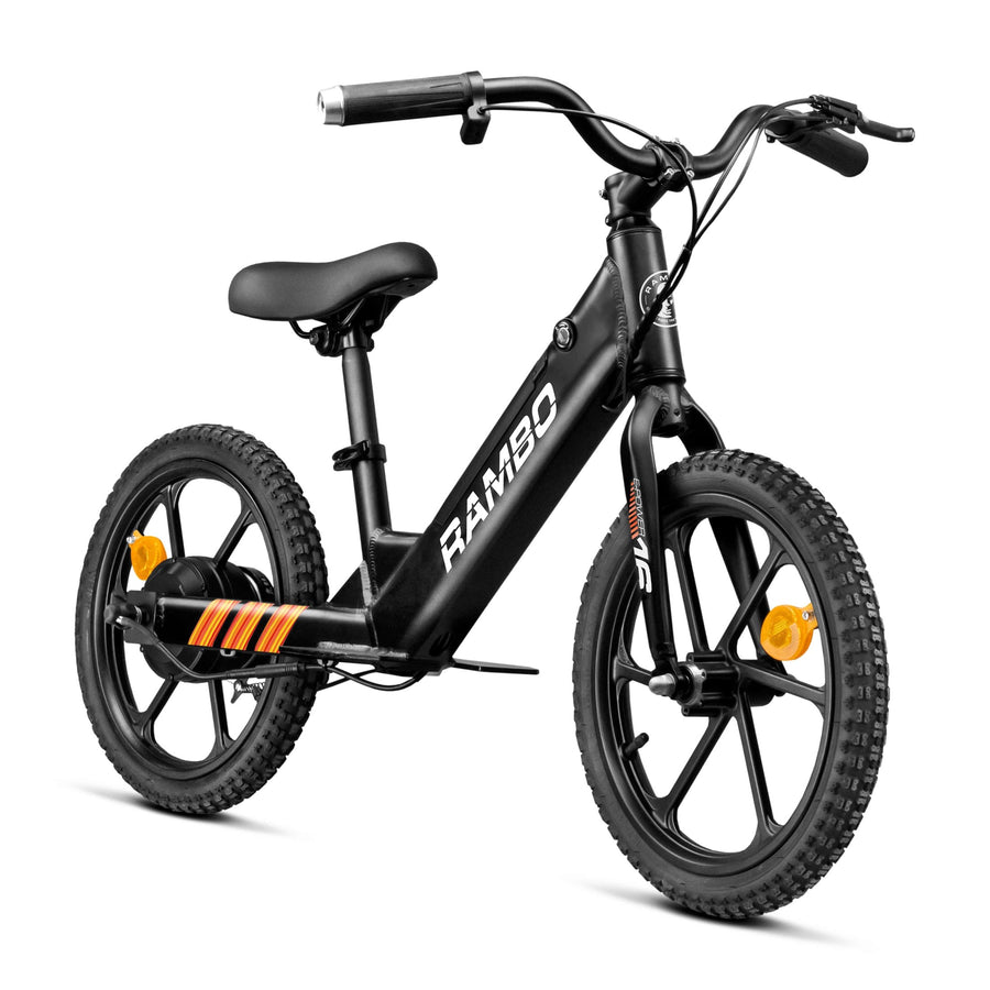 Rambo 16" Lil' Whip 3.0 Kids' Electric Bike in Matte Black, 250W Motor, Max Speed 14 MPH