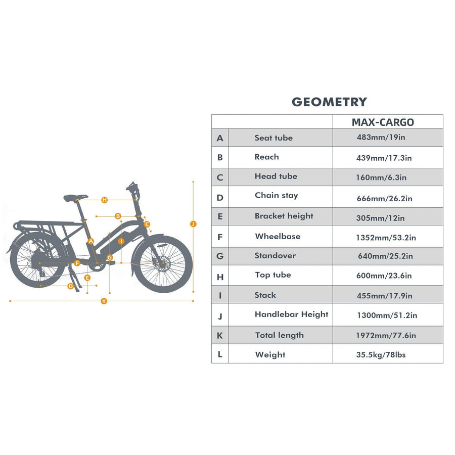 Eunorau MAX-CARGO 2.0 750W Long-Tail Electric Cargo Bike, Max Speed 20 MPH