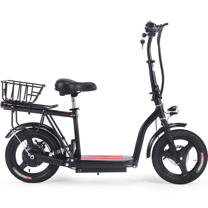 MotoTec Cruiser 48v 350w Lithium Electric Scooter Black, Max Speed 18 MPH