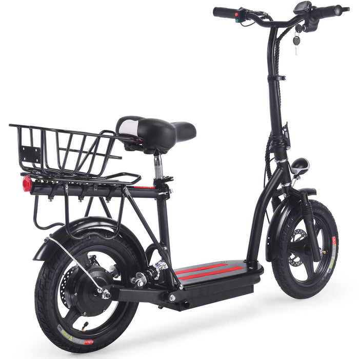 MotoTec Cruiser 48v 350w Lithium Electric Scooter Black, Max Speed 18 MPH