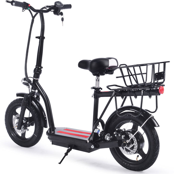 MotoTec Cruiser 48v 350w Lithium Electric Scooter Black, Max Speed 18 MPH