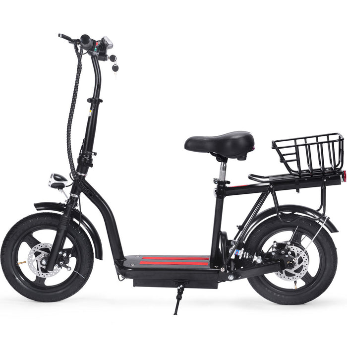 MotoTec Cruiser 48v 350w Lithium Electric Scooter Black, Max Speed 18 MPH