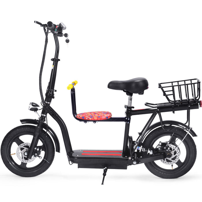 MotoTec Cruiser 48v 350w Lithium Electric Scooter Black, Max Speed 18 MPH