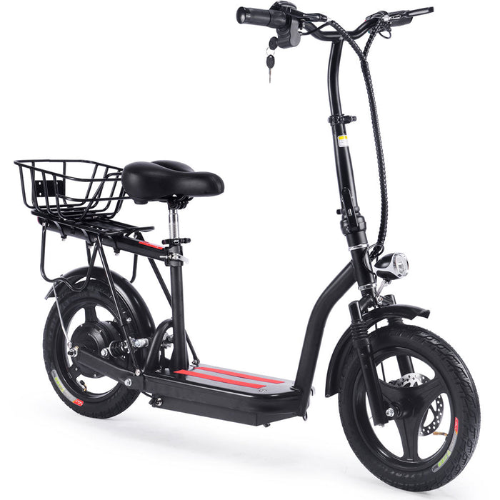 MotoTec Cruiser 48v 350w Lithium Electric Scooter Black, Max Speed 18 MPH