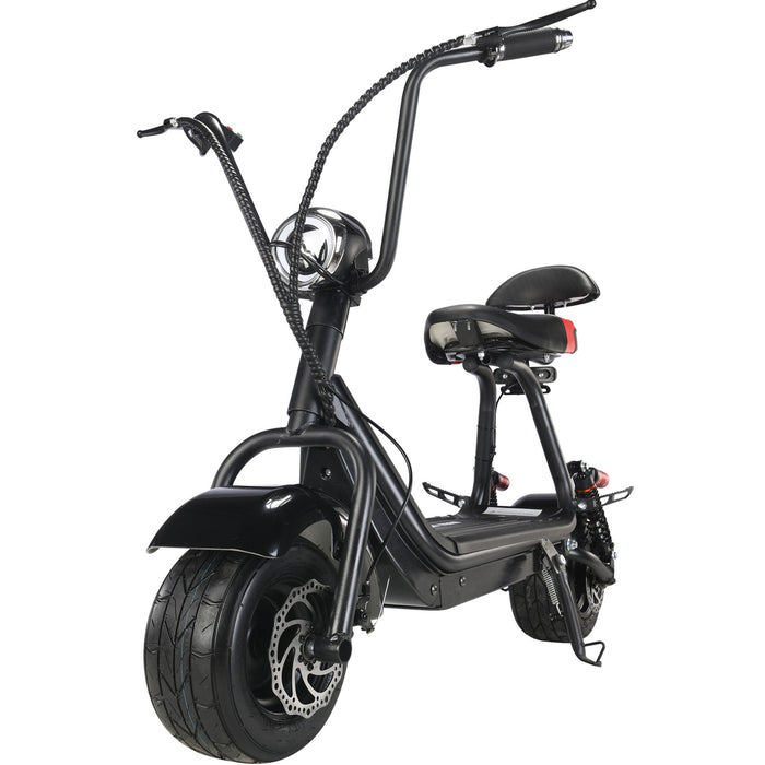 MotoTec Mini Fat Tire 48v 500w Electric Scooter Black, Max Speed 20 MPH