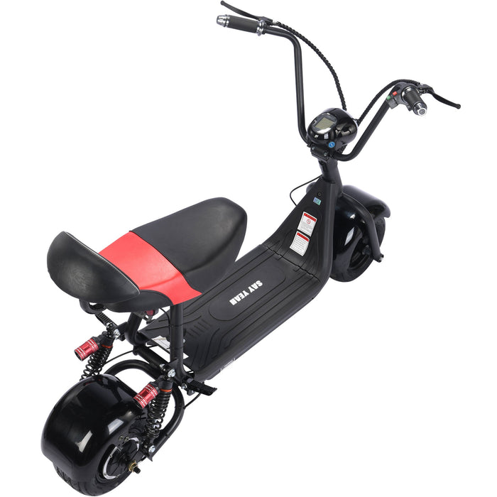 MotoTec Mini Fat Tire 48v 500w Electric Scooter Black, Max Speed 20 MPH