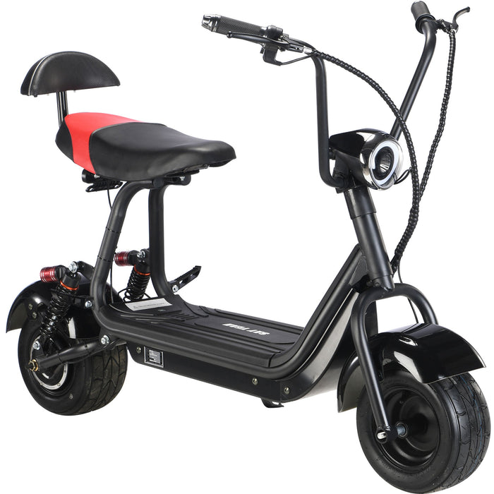 MotoTec Mini Fat Tire 48v 500w Electric Scooter Black, Max Speed 20 MPH