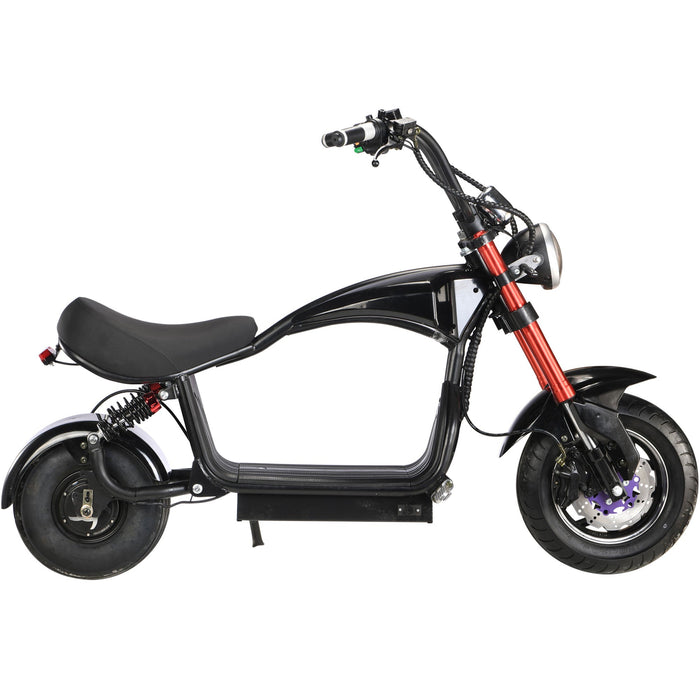 MotoTec Mini Lowboy 48v 800w Lithium Scooter Black, Max Speed 20 MPH