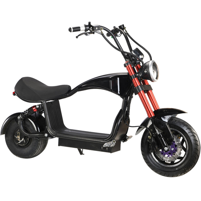 MotoTec Mini Lowboy 48v 800w Lithium Scooter Black, Max Speed 20 MPH