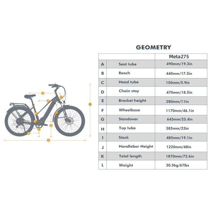 Eunorau META275 500W Electric Bike, Max Speed 20 MPH