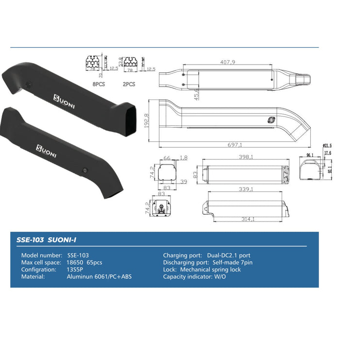Eunorau 48V Replace/Upgrade Battery, Compatible With Multiple Models
