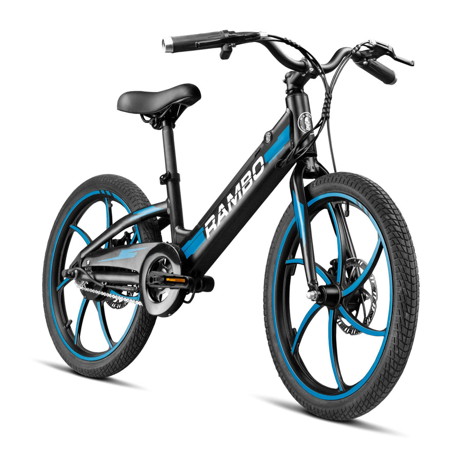 Rambo 20" Trailbreaker 3.0 Kids' Electric Bike in Black, 250W Motor, Max Speed 17 MPH