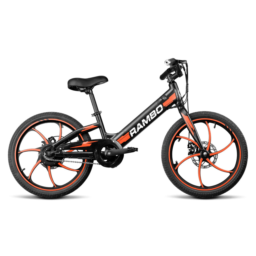 Rambo 20" Trailbreaker 3.0 Kids' Electric Bike in Black, 250W Motor, Max Speed 17 MPH