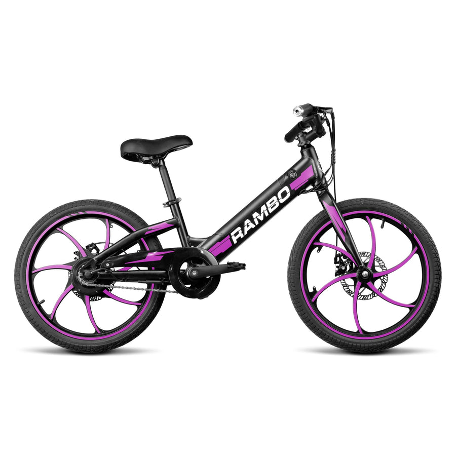 Rambo 20" Trailbreaker 3.0 Kids' Electric Bike in Black, 250W Motor, Max Speed 17 MPH