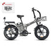 Rattan Electric Bikes Ebike + Front Basket Rattan LM ULTRA 1000W 48V 40.5Ah Brushless Gear Hub Motor Full Suspension Fat Tire 4.0 Foldable 2-Seater Electric Bike with Hydraulic Brakes and Max Range of 120 Miles!