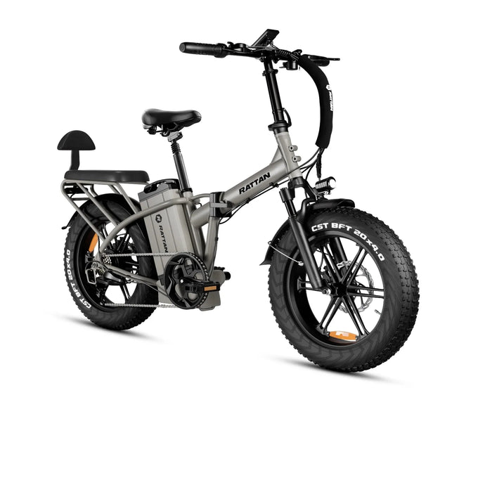 Rattan LM Ultra Folding Fat Tire Electric Bike — 1000W Motor, Full Suspension, 40.5Ah Battery, 2-Seater High-Step